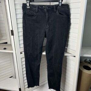 Flying Monkey Womens Black Skinny Crop Jegging Raw‎ Hem Dark Wash Denim Size 30